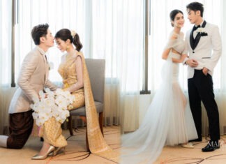 “ไอซ์-อธิชานัน” ควง “แชป-วรากร” ในชุดวิวาห์สุดอลังการจาก Maplelove bridal couture